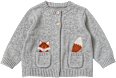 Strickjacke mit Fuchs-Stickerei, grau, Gr. 86 ALANA