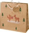 Geschenktasche, Allover Tiere/Reh/Fuchs, NK, maxi, quadratisch Profissimo