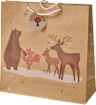 Geschenktasche, Allover Tiere/Reh/Fuchs, NK, maxi, quadratisch Profissimo