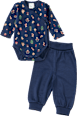 Set mit Wickelbody & Hose mit Weihnachts-Muster, blau, Gr. 50/56 ALANA