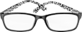 Fertig-Lesebrille schwarz/Muster +3,00 VISIOMAX