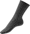Socken mit Zopf-Muster und Wolle grau Gr. 39-42 Fascino