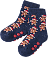 ABS Socken mit Lebkuchen-Muster, blau & rot, Gr. 23/26 PUSBLU