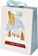 Geschenktasche Häuser/Schneekugel veredelt, midi hoch Profissimo