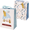 Geschenktasche Häuser/Schneekugel veredelt, midi hoch Profissimo