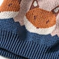 Mütze aus Strick mit Fuchs-Muster, blau, Gr. 50/51 ALANA