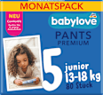 Plienkové nohavičky Premium - veľ. 5 junior (13-18 kg) Monats Pack babylove