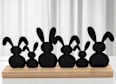 Metallaufsteller, Hasenreihe, schwarz-natur Dekorieren & Einrichten