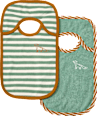 Lätzchen mit Fuchs-Applikation & Streifen, grün & braun ALANA
