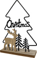 Metallaufsteller "Christmas", Baum mit Holzhirsch, schwarz-natur Dekorieren & Einrichten
