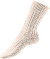 Socken mit Zopf-Muster und Wolle beige Gr. 39-42 Fascino