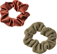 Scrunchies Teddy & Satin, Grün, Rot ebelin