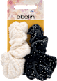 Scrunchies, weiß/schwarz ebelin
