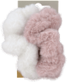 Gumičky do vlasov scrunchie - biela a ružová s-he stylecollection
