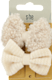 Sponky do vlasov s mašľou - kremové s-he stylecollection