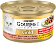 Gold konzerva pro kočky losos, kuře  PURINA GOURMET