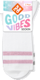 Good Vibes Socken mit rosa, grauen Streifen, Gr. 35 - 38 (2 Paar) nur die