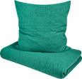 Bettwäsche-Set aus Musselin, grün, 155 x 220 + 80 x 80 cm ALANA