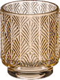 Kerzenhalter aus Glas, Ornamente, hellbraun BOLTZE
