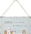 Metallschild mit Spruch "Zuhause ist, wo Freunde willkommen sind" BOLTZE