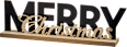 Holzschriftzug "Merry Christmas", schwarz-gold BRAUNS-HEITMANN