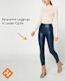 Leggings in Leder-Optik blau Gr. 32/34 nur die