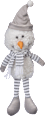 Stoffschneemann mit Hängebeinen & Schal, weiß-grau BOLTZE