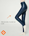 Leggings in Leder-Optik blau Gr. 36/68 nur die