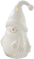 LED Porzellanschneemann, weiß-gold BOLTZE