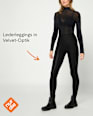 Leggings in Leder-Optik mit Velvet-Effekt schwarz Gr. 40/42 nur die