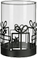 Windlicht aus Glas mit Metallbordüre, Geschenke, schwarz BOLTZE