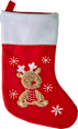 Nikolausstrumpf Elch aus Fleece, rot-weiß Dekorieren & Einrichten