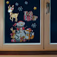 Fensterbild Kinder, Schneemann mit Igel (A3) Dekorieren & Einrichten