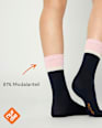Socken mit Ripp-Optik & Modal, schwarz + rosa Gr. 39-42 nur die
