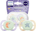 Smoczek uspokajający Ultra Start Nighttime 0-2m, świecący w ciemności, ortodontyczny, dziewczynka PHILIPS AVENT