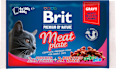 Krmivo pre dospelé mačky v kapsičke Premium By Nature Meat plate - mix 4x100 g Brit
