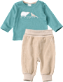 Set mit Langarmshirt & Hose aus Velours, blau + beige, Gr. 68 ALANA