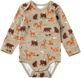 Body Langarm Pro Climate mit Waldtier-Muster, braun & grün, Gr. 98/104 ALANA