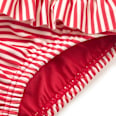 Schwimmwindel mit Rüschen & Ringel-Muster, rot & weiß, Gr. 74/80 PUSBLU