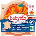 bio příkrm celé ravioli s dýňovou nádivkou, rajčatovým pyré a žampiony  babybio