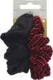 Скрънчи ластикци за коса, черен и червен s-he stylecollection