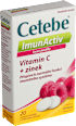 Cetebe ImunActiv vitamin C + zinek s malinovou příchutí Cetebe
