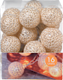 LED Lichterkette, Wabenbälle klein, roségold-beglittert Dekorieren & Einrichten