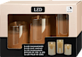 LED Stumpenkerzenset, Glas, weiß-gold (3 tlg) Dekorieren & Einrichten