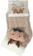Mekane dječije čarape s motivom jelena - Beige PURSET