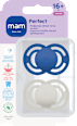 dudlík Perfekt 16+m, tmavě modrý/šedý mam