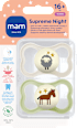 dudlík Supreme Night 16+m, béžový/zelený mam
