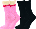 Socken mit Ripp-Optik & Modal, schwarz + rosa Gr. 39-42 nur die