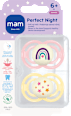 dudlík Perfect night 6+m, růžová/žlutá mam