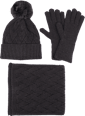 Poklon-paket kapa, šal i rukavice – crna toplo & meko